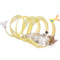 【Summervibes】Spiral Tunnel Cat Toy, Collapsible Spring Cat Tunnel with Feather & Bell, 20 Inch Foldable Indoor Kitten Self Play Toy, Interactive Stimulating Pet Accessory, Durable Fun Play Tunnel for Indoor Cats & Small Pets