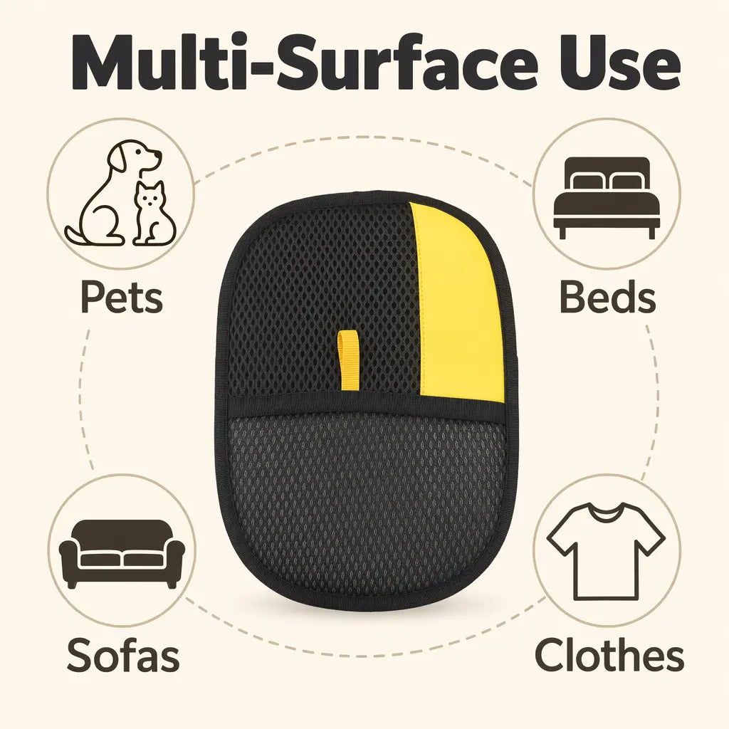 [Upgraded] Pet Hair Removal Gloves Larger Size Electrostatic Remover Reusable for Cat Dog Fur Cleaning on Sofas Furniture Carpets Car Seats Pet Grooming Gloves with Free Cat Keychain Gift